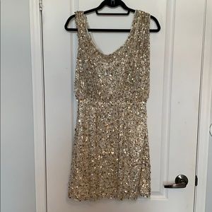 Gold sequin formal dress